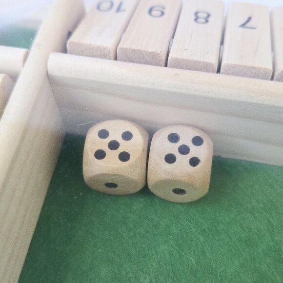 Wooden Shut The Box Family Party Porch Pub Bar Board Dice Game 4-Player Sealed - Picture 5 of 6